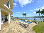 Pool & Deck View in the Front Yard overlooking the pristine waterfront.